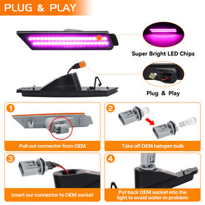 Feux latéraux dynamiques à LED pour Chevrolet pour Chevy Camaro 2010~2015 Feux arrière de pare-chocs dynamiques Barbie rose avec clignotant - Product Image 3
