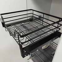 Panier de tiroir pour armoire de cuisine, organisateur coulissant à fermeture amortie, support intégré pour vaisselle et bols, direct usine
