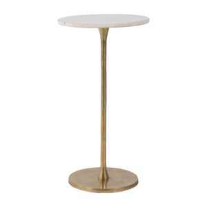 Table d'appoint ronde avec plateau en marbre et base en laiton pour la décoration de la chambre ou du salon - Product Image 3