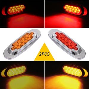 ไฟเลี้ยวข้าง DC12V-24V 16LED สีเหลืองอำพัน/สีแดง สำหรับรถบรรทุก Peterbilt MACK International Freightliner และรถบัส - Product Image 1