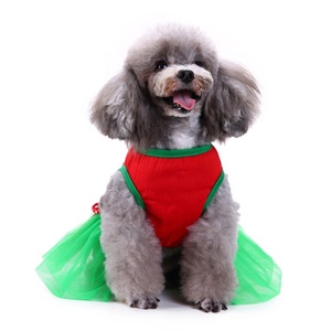 प्यारा क्रिसमस कैंडी छड़ी लाल कुत्ते स्वेटर पॉलिएस्टर जाल कपड़े गर्मियों और वसंत पालतू पोशाक - Product Image 6