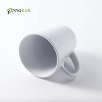 Mug à café conique de 12 oz pour sublimation, motif dessin animé, personnalisable, blanc, en céramique, pour sublimation, vente en gros Prosub