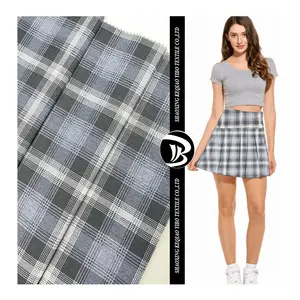 Tela al por mayor Poliéster rayón spandex tejido TR impreso personalizado Plaid cepillado corte Ponte Roma tela para mujer ropa