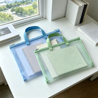 Bolso de Archivo Transparente de Malla Blanca de Una Sola Capa Personalizado BoYing, Formato Horizontal, Duradero, Gran Capacidad, para Oficina y Escuela
