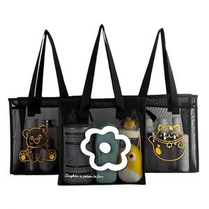 Breathable Mesh Beach Tote <b>Bag</b> <b>Transparent</b> Cosmetic Pouch Waterproof Portable Swimming Pool Toiletry Storage <b>Bag</b> - Product Image 1