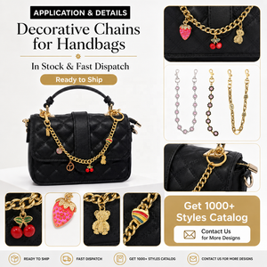 Breloque fleur large chaîne <span class=keywords><strong>en</strong></span> métal Durable sac à bandoulière carotte 20cm chaîne d'extension é<span class=keywords><strong>l</strong></span>égante pour sac à bandoulière - Product Image 5