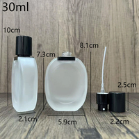 Botella de Perfume de Vidrio al por Mayor de 30 ml con Tapa de Rosca, Diseño Transparente Gris Ahumado Esmerilado, Botella de Spray Reutilizable