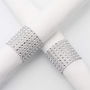 5x1.6 pouces diamant maille boucle mariage dîner fête décorations <span class=keywords><strong>de</strong></span> Table 8 rangées strass ronds <span class=keywords><strong>de</strong></span> <span class=keywords><strong>serviette</strong></span> - Product Image 2