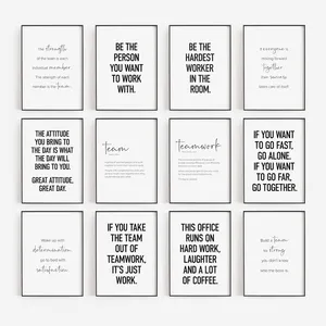 Motivational Quotes Wall Art Inspirational White Prints Home Office Decor for Living Room