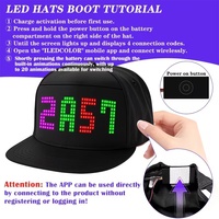 Gorra de Béisbol con Pantalla LED Iluminada y Logotipo Personalizado, Controlada por Bluetooth a través de Aplicación, Pantalla RGB Programable con Mensajes Desplazables para Fiestas