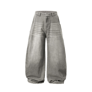 Dạo phố Quần bò Y2K người đàn ông siêu rộng chân Scimitar quần <span class=keywords><strong>Stack</strong></span> jeans râu ria quá khổ rộng Baggy Jeans - Product Image 4