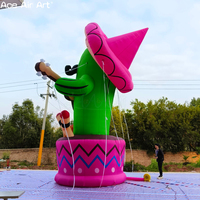 Cactus gonflable géant personnalisé de 8 m de haut avec guitare pour la décoration de la fête mexicaine du Cinco de Mayo