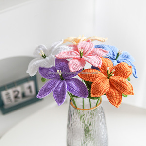 Envío Rápido desde EE. UU., en Stock, Flor de Lirio Tejida a Crochet, Ramo de Plantas Hecho a Mano, Flor Tejida a Crochet, Día de la Madre, Día de San Valentín - Product Image 5