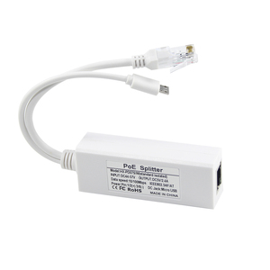 Répartiteur PoE Micro USB Actif 10/100 Mbps 48V vers 5V 2.4A IEEE802.3af/at Adaptateur Répartiteur PoE Blanc - Product Image 4