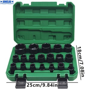 Jeu de douilles à chocs sans cliquet, embouts de 1/2 pouce, tailles métriques/SAE 8-32 mm, en acier CR-V, pour mécaniciens et bricolage - Product Image 2