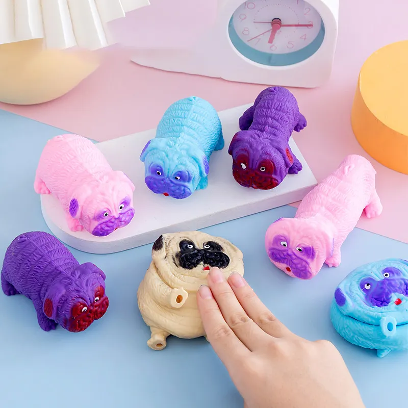 Fabbricazione all'ingrosso colorato Squishy giocattolo per cani regali Stress Pug giocattoli sensoriali lento aumento agitarsi sollievo dall'ansia Pugs per i bambini