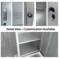 Armoire de rangement autoportante en acier extra épais, moderne, à six portes, pour chambre, bureau, hôtel, école, salle de sport, avec finition poudrée