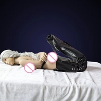 HM noir PU sirène queue de poisson Bondage robe sexe camisole de force esclave punition harnais crépus jambe liants demi-corps Bondage sac