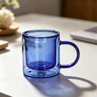 Vaso de Vidrio de Doble Pared Resistente al Calor, de Alta Calidad, con Tapa y Pajita Abatible, Apto para Lavavajillas y Microondas, para Alimentos