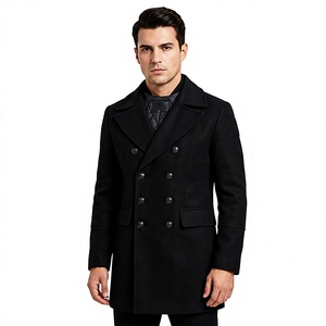 Manteau long d'hiver pour homme en 100% laine, haute performance, réversible, couleur unie, double boutonnage, style streetwear décontracté, anti-plis - Product Image 5