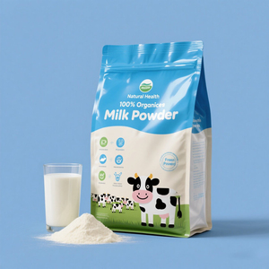 Custom Printed Flat Bottom <strong>Pouch</strong> Plastic Aluminum Foil Mylar Ziplock Food Stand up Packaging Bag for <strong>Milk</strong> Powder - Product Image 2