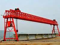 Grue portique à double poutre et double crochet, montée sur rail, capacité 100 tonnes