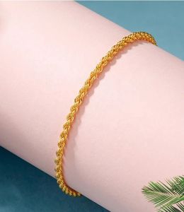 Xinfly High Quality Pure 18K Real Gold Twist Bracelet Trendy Au750 Adjustable Heart Pendant Jewelry <b>Rope</b> <b>Chain</b> for Women - Product Image 2