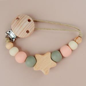 Artículo más vendido, estrella de cinco puntas de haya, cadena anticaída de grado alimenticio, cadena para chupete - Product Image 5