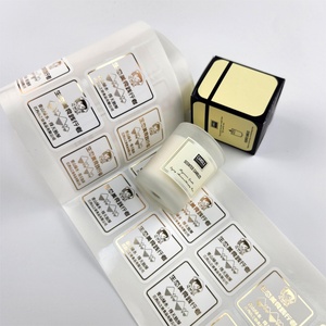 Custom Waterproof Oil-Proof <b>Sticker</b> Gold Foil Hot Stamping Square Vinyl <b>Stickers</b> Roll - Product Image 6