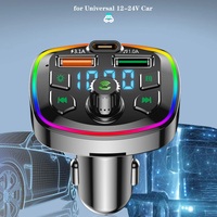 Pemancar FM nirkabel mobil, penerima Audio panggilan Handsfree Auto TF U Disk MP3 Player USB pengisi daya Cepat 5.0 FM modulator