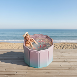 Vanace - Bañera de Hidromasaje Inflable Portátil de 250L, Redonda, de PVC, para 1 Persona, para Terapia de Frío, Ducha al Aire Libre - Product Image 1