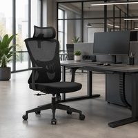 Chaise de bureau ergonomique pivotante à dossier haut respirant, personnalisable, de luxe moderne pour entreprise technologique