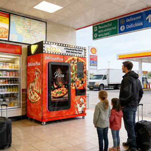 屋内商用スマート自己加熱冷凍ホットフードピザ自動販売機全自動 - Product Image 3
