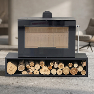 Chimenea <span class=keywords><strong>de</strong></span> <span class=keywords><strong>leña</strong></span> <span class=keywords><strong>de</strong></span> acero <span class=keywords><strong>de</strong></span> vista completa tipo inserto con compartimento inferior <span class=keywords><strong>de</strong></span> almacenamiento <span class=keywords><strong>de</strong></span> <span class=keywords><strong>leña</strong></span> para uso en vestíbulos <span class=keywords><strong>de</strong></span> hotel - Product Image 3