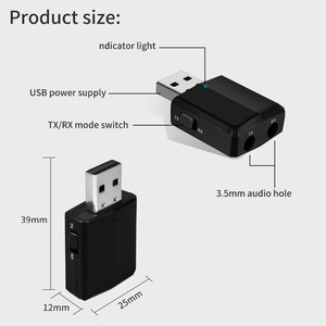 ZF-169plus <span class=keywords><strong>Dongle</strong></span> <span class=keywords><strong>USB</strong></span> <span class=keywords><strong>Bluetooth</strong></span> <span class=keywords><strong>USB</strong></span> 3.5MM Émetteur et Récepteur Audio 3 en 1 Adaptateur <span class=keywords><strong>Bluetooth</strong></span> 5.0 pour Ordinateur, Playstation, Téléviseur - Product Image 6