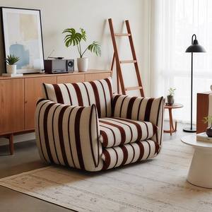 Poltrona Singola di Design Francese con Schienale, Sedia in Legno Massello per Salotto, <span class=keywords><strong>Balcone</strong></span>, Casa Piccola o <span class=keywords><strong>Grande</strong></span> - Product Image 2