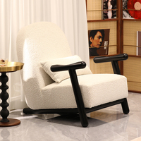 Fauteuil de salon moderne rembourré, fauteuil d'appoint en polaire douce, siège de détente pour salon, chambre, salle à manger, hôtel, mobilier de maison