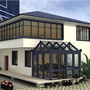 Solárium <span class=keywords><strong>Profesional</strong></span> de Aluminio para Exteriores con Techo Triangular de Vidrio, Marco de Ventana Personalizado y Diseño Moderno - Product Image 4