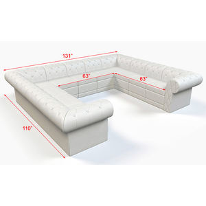 <span class=keywords><strong>Sofa</strong></span> Booth Chesterfield Berlapis Kulit PU Hitam dengan Kancing Tufted |   Tempat Duduk Bentuk U untuk <span class=keywords><strong>KTV</strong></span>, Bar, Klub Malam & Restoran - Product Image 3