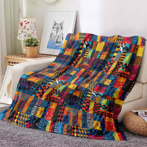 Manta Ultra Suave y Afelpada, Diseño Geométrico a <span class=keywords><strong>Cuadros</strong></span> Retro Personalizado, Gruesa y Cálida, Tamaño Individual - Product Image 1