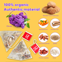 Teh Herbal Vegan Bebas Gluten Non-GMO untuk Masalah Perut, Kemasan Piramid, Label Pribadi, Bersertifikasi GMP