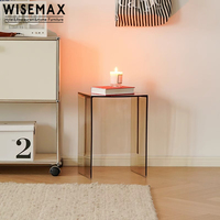 WISEMAX FURNITURE Décoration d'intérieur Meubles Table d'appoint en acrylique colorée Petites tables d'appoint Canapés Table basse nordique en acrylique pour la maison