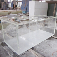 Grand aquarium de poissons marin de 200 gallons personnalisé, grand aquarium acrylique d'intérieur de ménage de vente directe d'usine