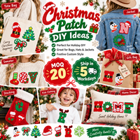 Patch brodé en gros pour Noël : Lettres de l'alphabet, monogrammes, Père Noël, sapin, bonhomme de neige – à thermocoller ou à coudre