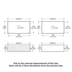 อ่างล้างจานแบบเดี่ยวสำหรับห้องครัวโรงนาสีขาวขนาด33X18X10นิ้วเตาพอร์ซเลนสำหรับเกษตรกรโรงนา - Product Image 6