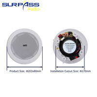 PW425E + CR520 Système de musique de fond pour la maison intelligente Écran tactile de 4 pouces Amplificateur mural bidirectionnel Blue-tooth Ensemble de haut-parleurs de plafond stéréo