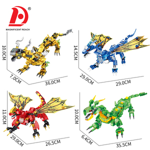 Ensemble de blocs de construction transformables 3-en-1 Dragon Doré, <span class=keywords><strong>jouet</strong></span> de construction éducatif pour enfants, briques de déformation DIY Mecha <span class=keywords><strong>Avion</strong></span> - Product Image 5