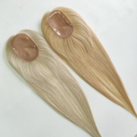 Rambut Asli Manusia 100% Virgin Silk Base 3x5 Ringan dan Bernapas, Topper Ikat Tangan dengan Kulit Kepala Asli untuk Wanita dengan Rambut Menipis, Grosir OEM