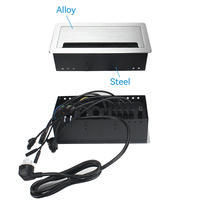 Prise de courant de bureau avec 1 prise standard chinoise, 2 ports réseau, 2 ports microphone, 4 ports USB pour le transfert de données
