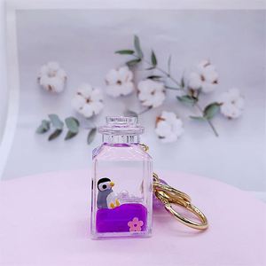 New Liquid Keychain Woman Cartoon <b>Floating</b> Key Ring Bag Car Pendant Girl Gift Keychain Accessories - Product Image 3